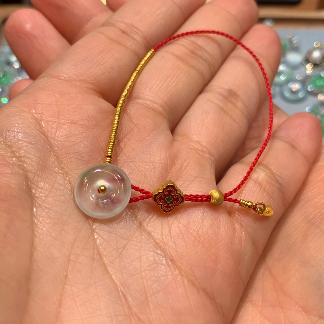 翡翠足金镶嵌手链手链