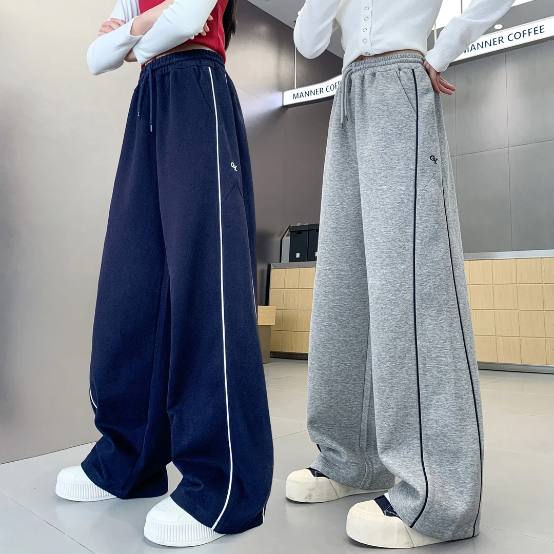 女童裤子春秋款初中生6-15岁女大童运动裤秋装儿童时髦宽松休闲裤