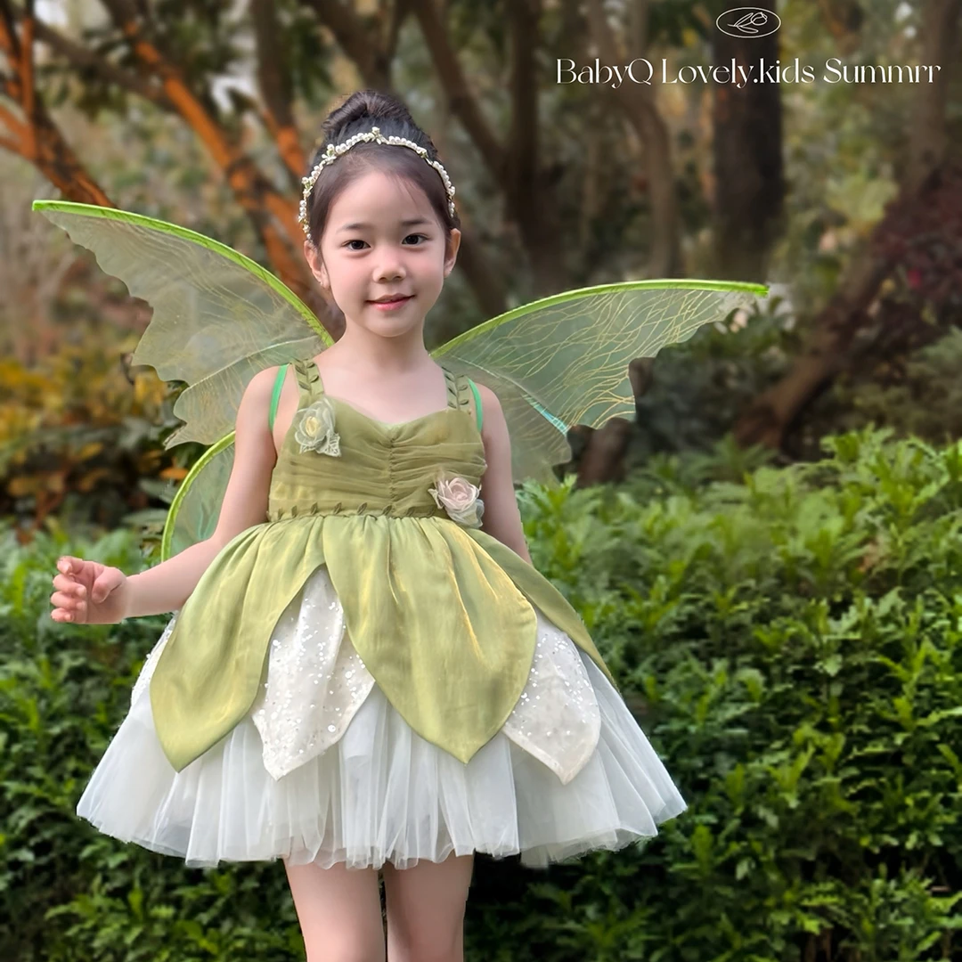 BabyQ Lovely【小叮当】小精灵彼得潘森系绿色洛丽塔仙子蓬蓬连衣裙