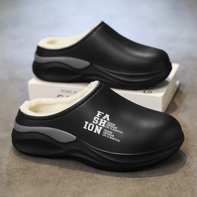 男士棉拖2025年秋冬新款加厚保暖踩屎感防滑居家棉拖鞋百搭包头拖