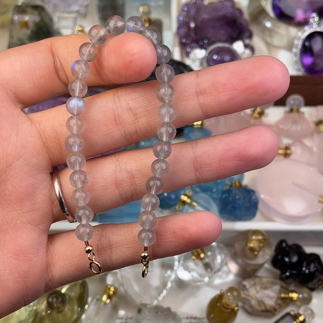 紫晶颈饰银S925镶嵌淡***光天然水晶吊坠976