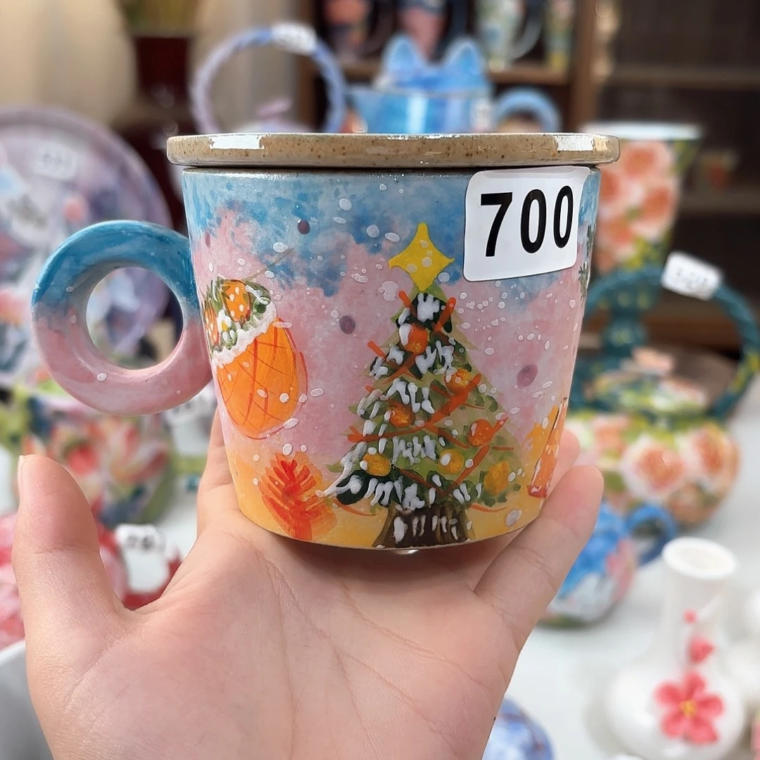 景德镇手绘高温釉下彩陶瓷茶具