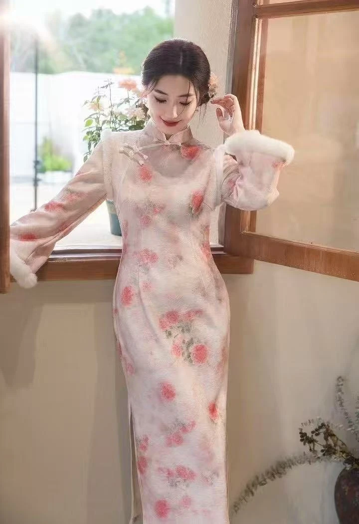 883-冬款 【人间富贵花】到大袖 绝美 改良 旗袍