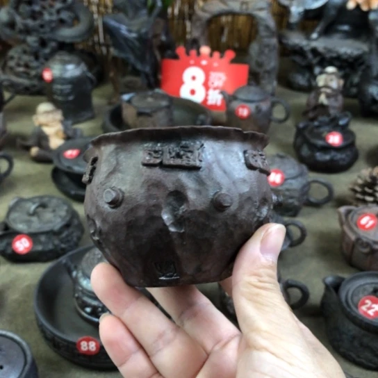 公道全手捏柴烧茶器