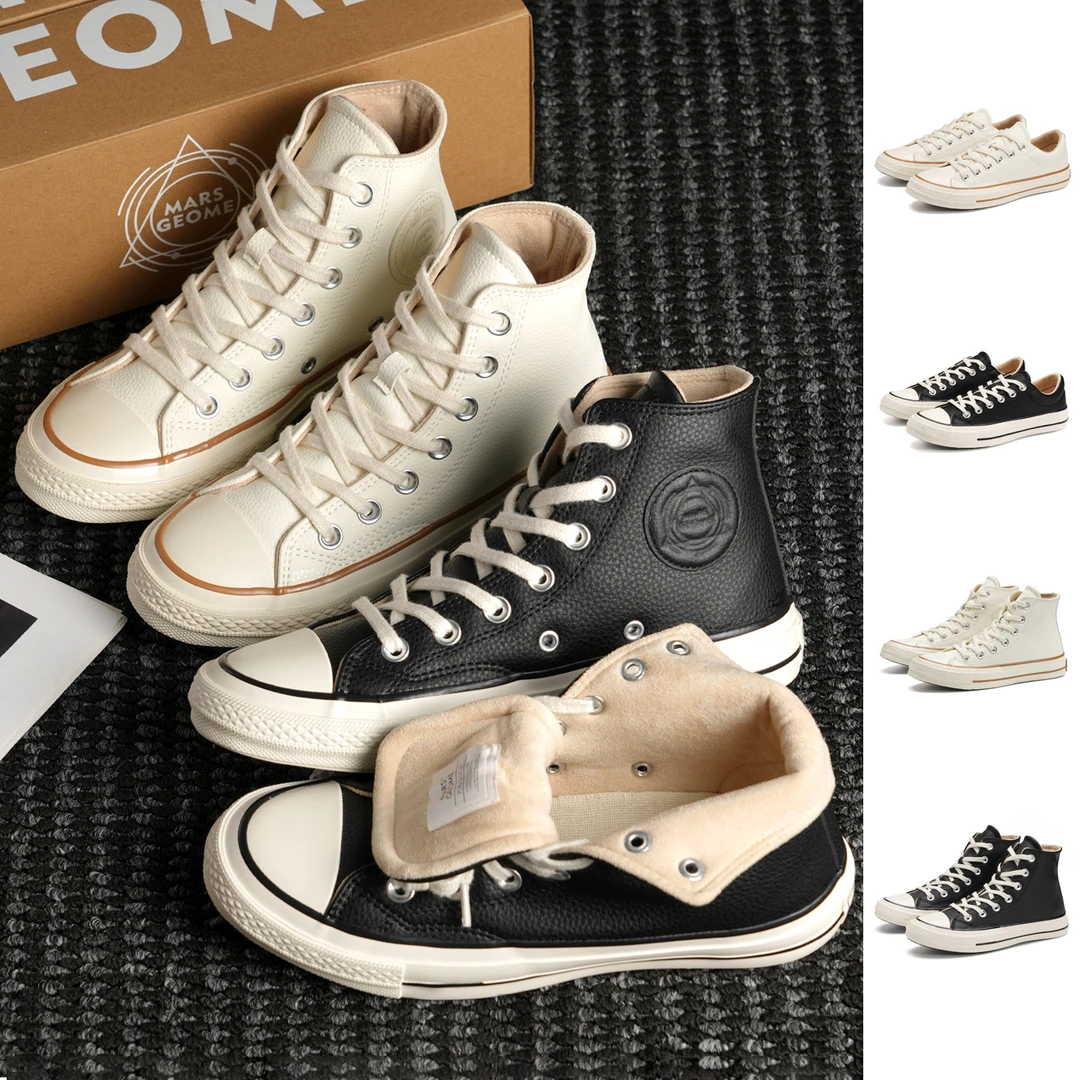 火星几何加绒男女高帮帆布鞋2025冬季保暖男士休闲百搭运动鞋子潮