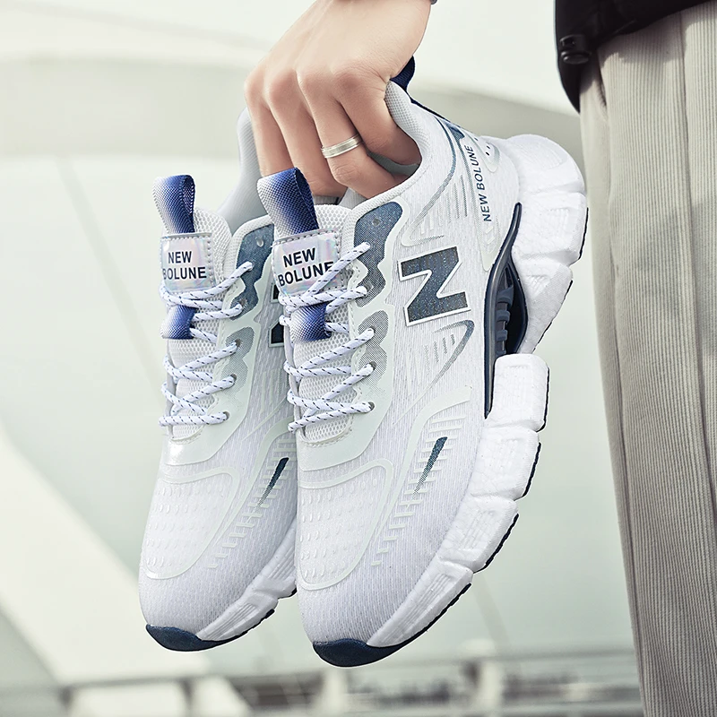 NEW BOLUNE/新百伦569白蓝夏季透气运动风网面轻便爆米花底休闲鞋