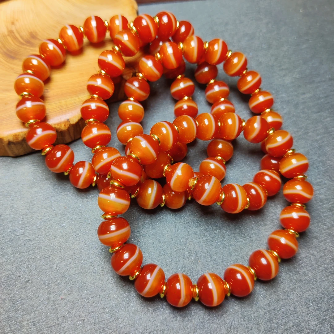 [新粉福利10mm]天然红肉老型一线药师手串多样性发1玛瑙珠文玩