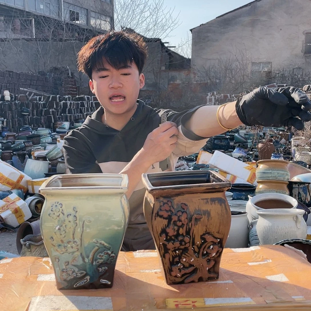 宜兴紫砂粗陶花盆