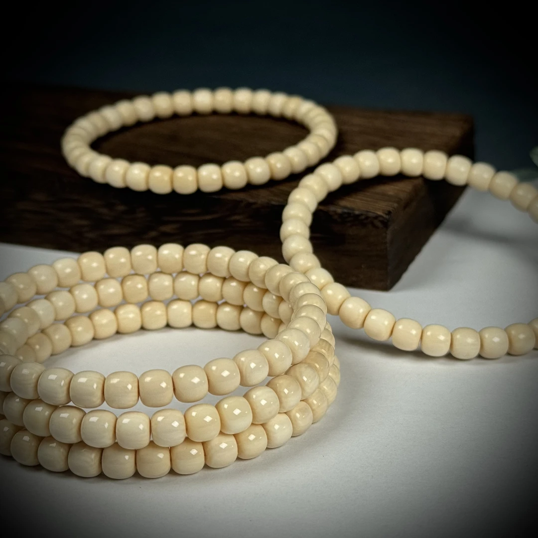 C074天然猛犸牙芯料单圈6*5mm随机一条支持鉴定假一罚十