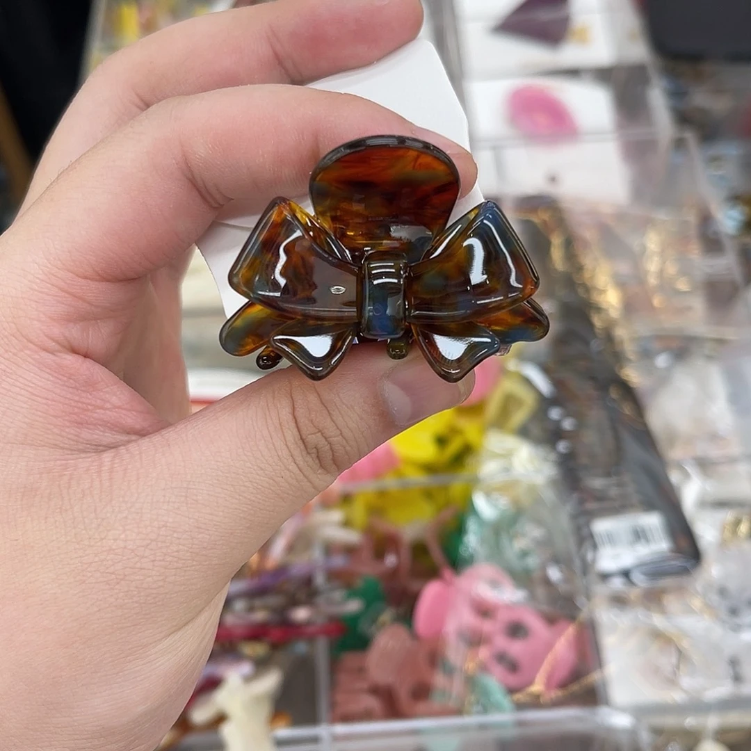 醋酸非金属蓝黛色蝴蝶结半抓