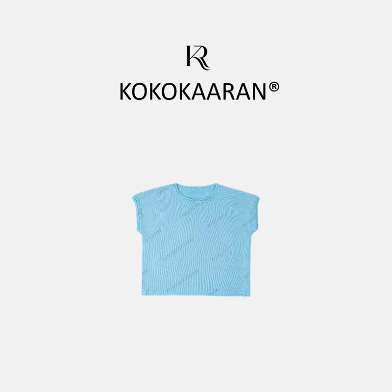 kokokaaran/可可咔伦【蓝色气泡】欧若风坎肩显瘦宽松上衣SH250148