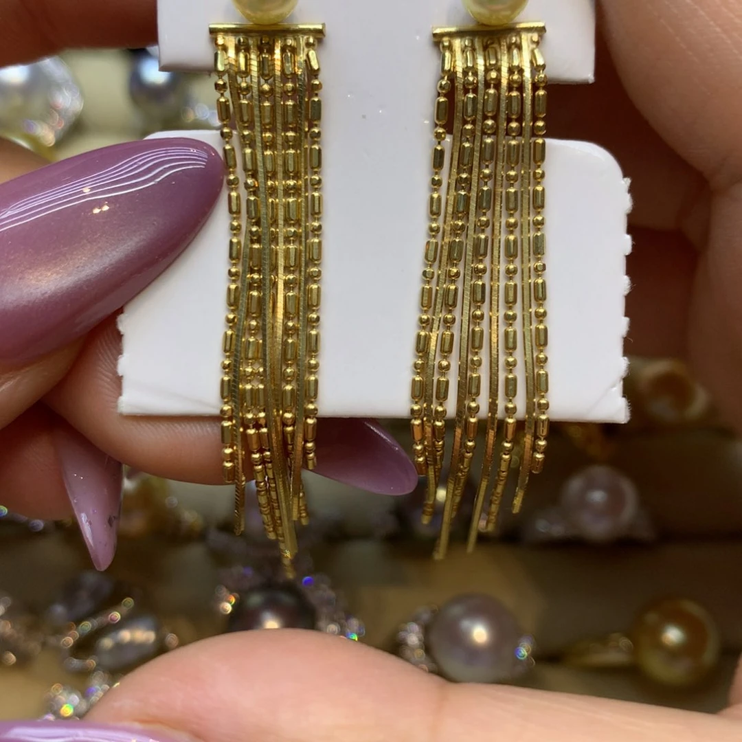 银S925镶嵌耳饰海水珍珠