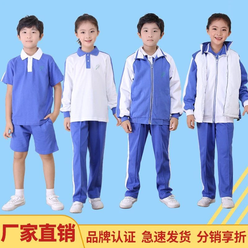 深圳校服小学生夏季速干运动套装男女棉夏装统一校服配送校徽