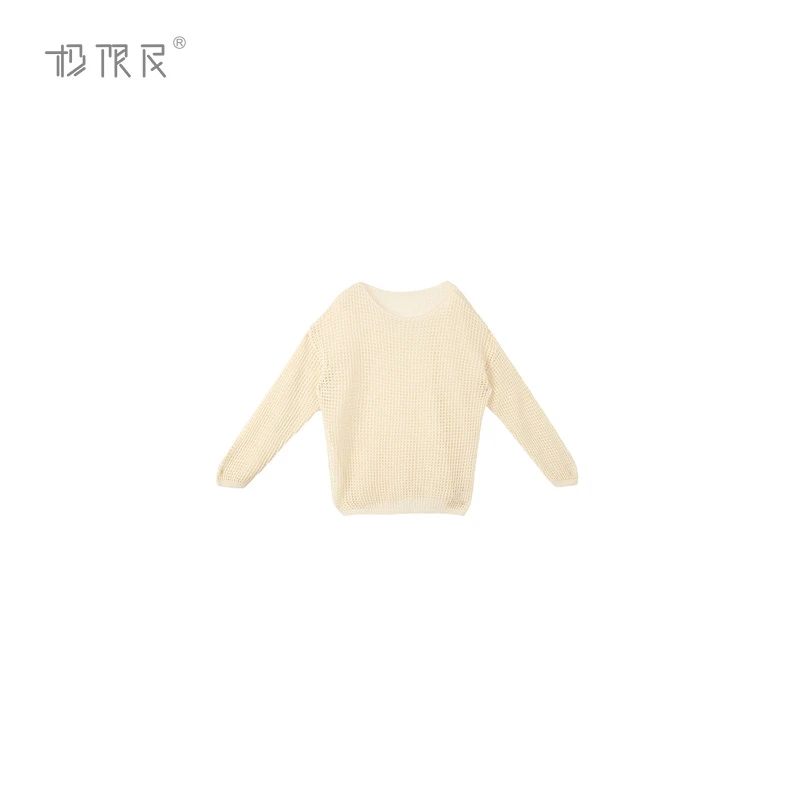 极限民《云织》夏季欧若风镂空一字领气质针织上衣F5114A0302