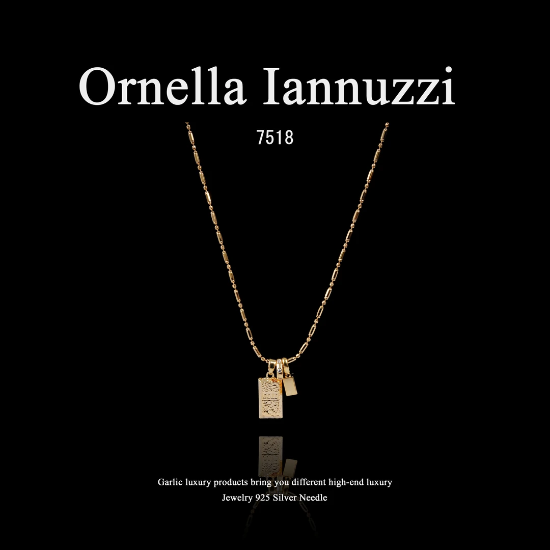 镀K金 【暴富小方砖】项链-7518（40+5cm）