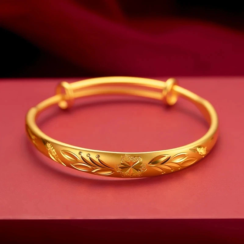 铜合金手镯 花开富贵拉伸梅花手镯高端大气上档次精