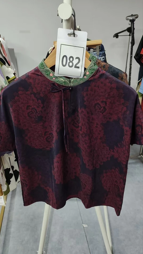 082-文艺复古印花显瘦洋气夏季中式国风