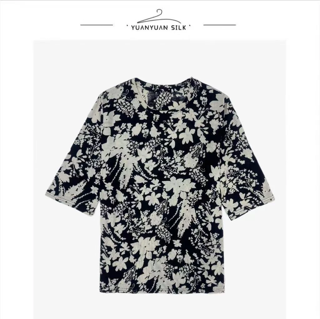 Q 凉爽温柔！垂坠清凉！细腻肌理！100%针织桑蚕丝上衣sy36