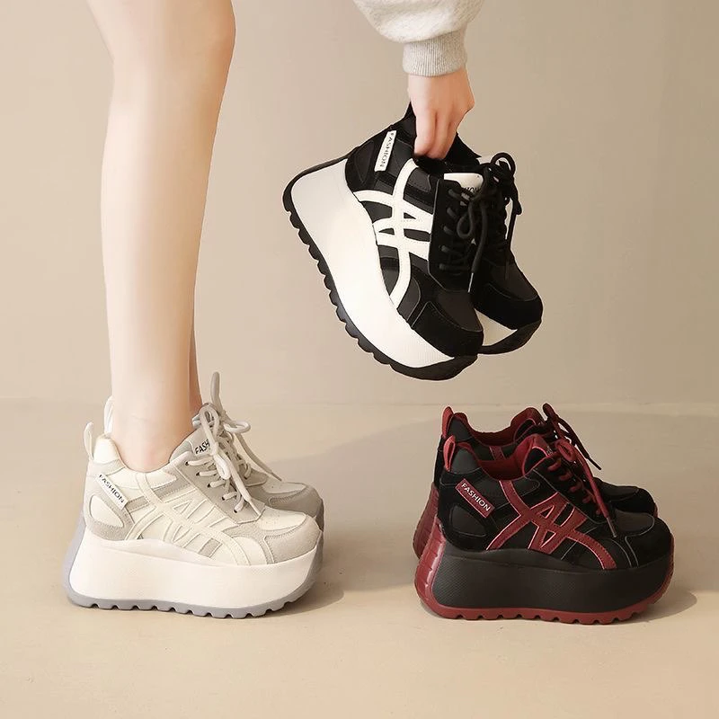 【商场撤柜】10cm内增高老爹鞋女2025春秋新款厚底鞋百搭轻便休闲鞋