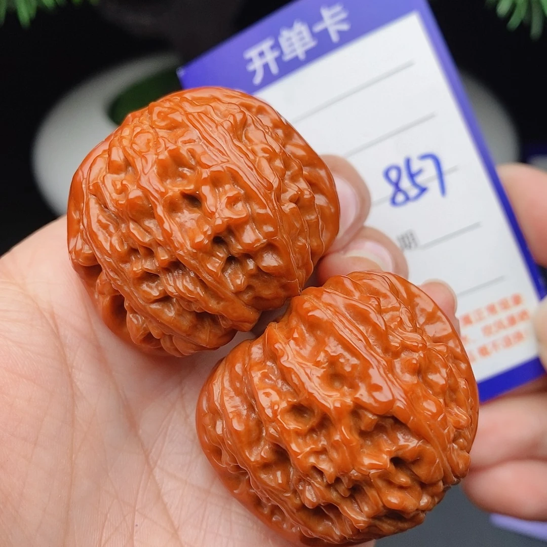 文玩核桃把件40球白857