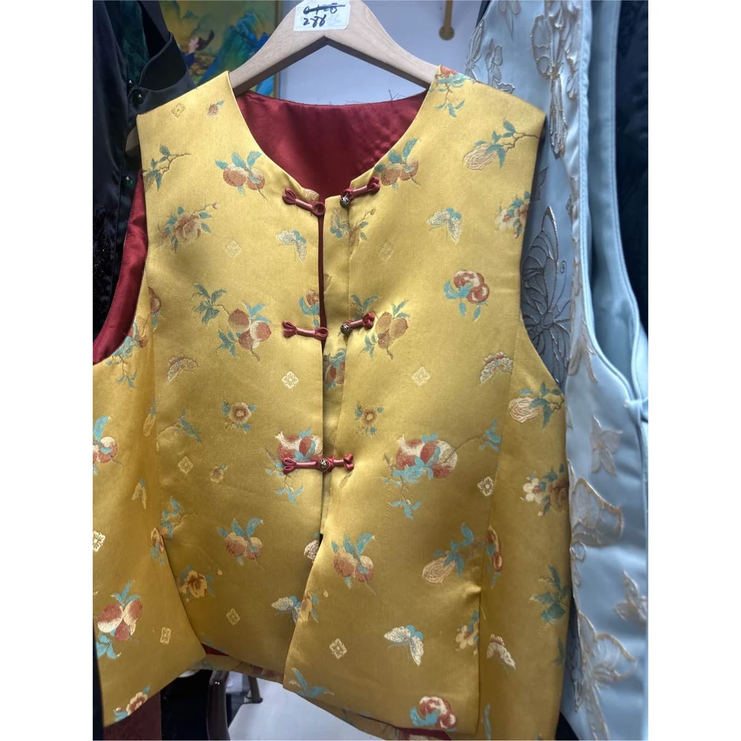 新中式国风盘扣正反面穿马甲背心女士MJ25