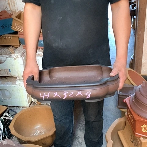 紫砂花盆手工艺品