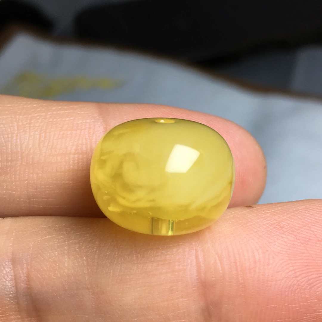 琥珀蜜蜡墩子老型珠 约17.2×13mm原石手作天然原矿保真无优化