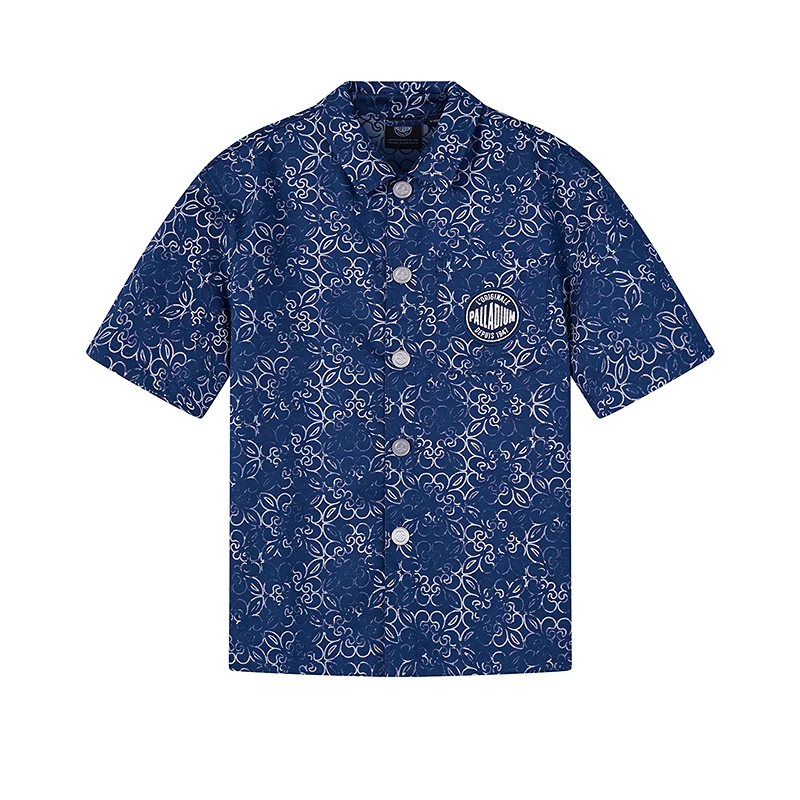 帕拉丁夏季男款上装时尚潮流满印提花短袖衬衫1010455