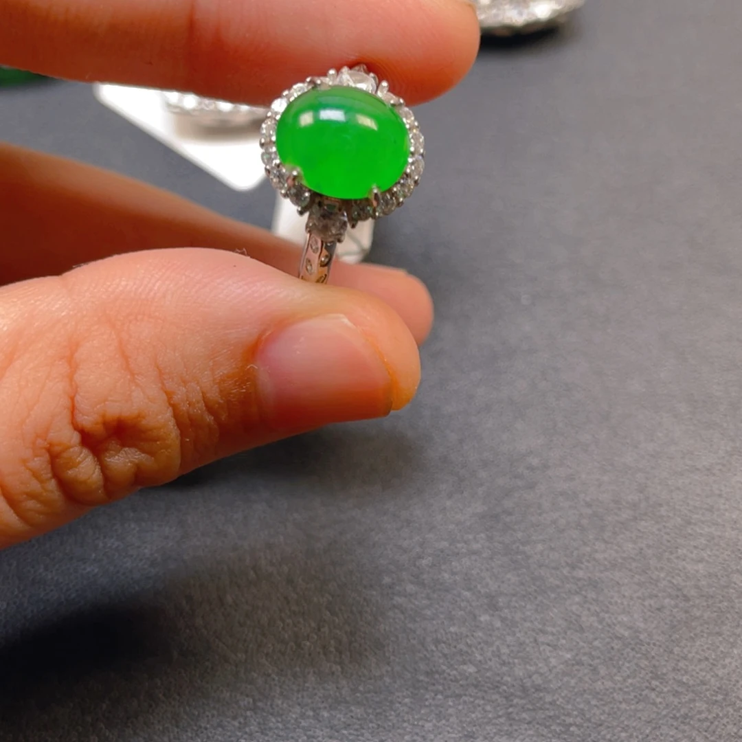 翡翠银S925镶嵌吊坠(不含链)