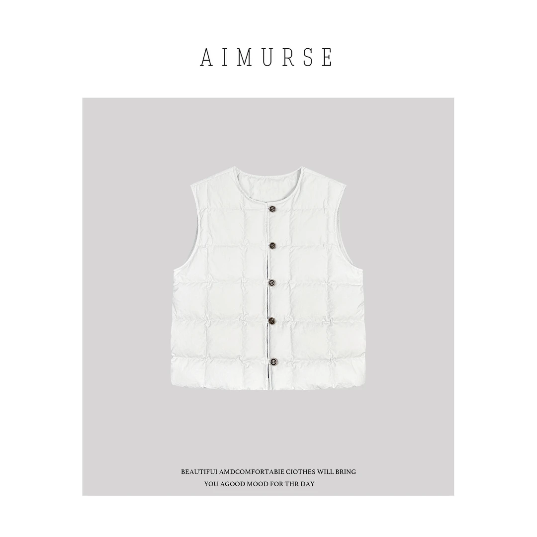 AIMURSE【法式小女人】小众设计师 冬季保暖短款鹅绒马甲 AM80057