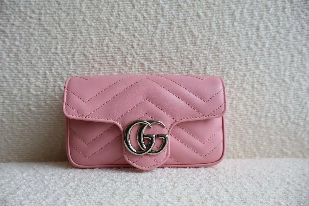 99新 GUCCI/古驰 奢品阁/粉色迷你马蒙