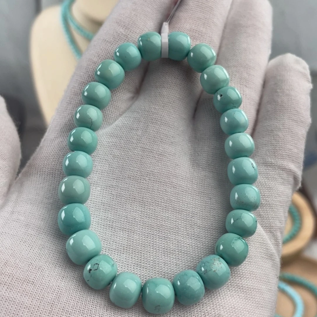 绿松石手链未镶嵌精品高瓷单圈卡8.5