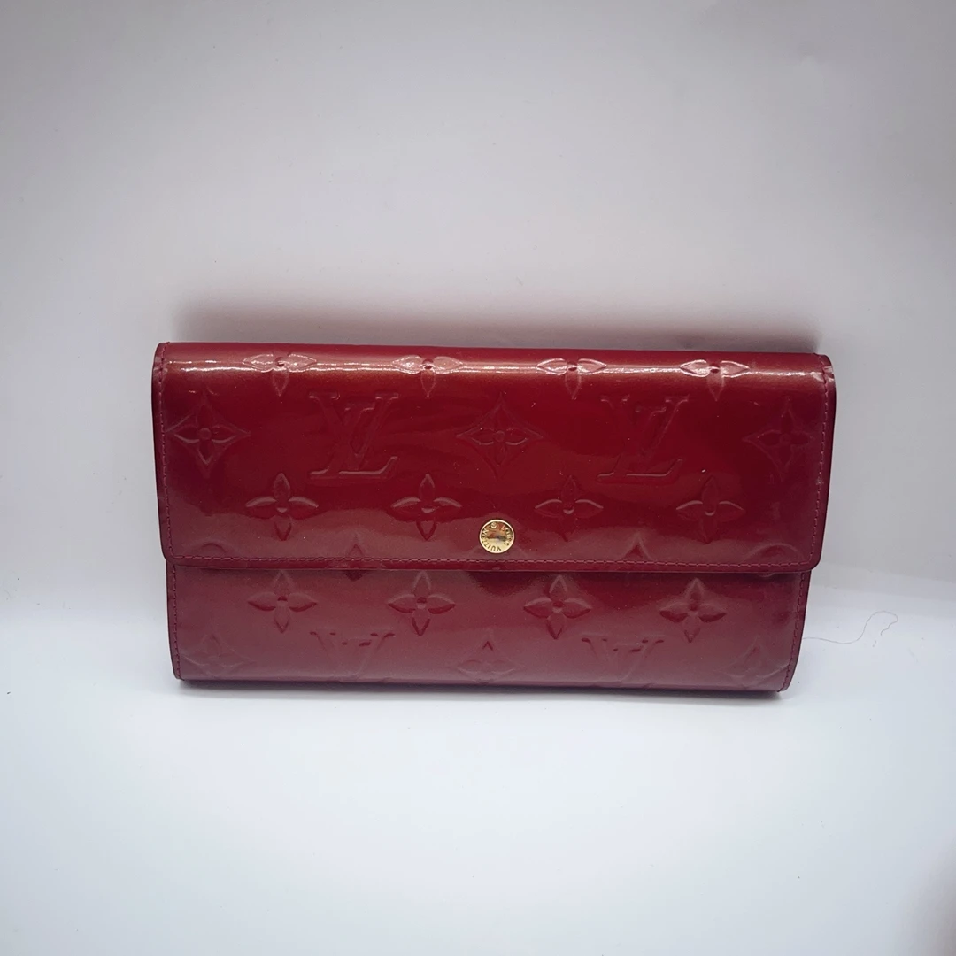 95新 LouisVuitton/路易威登   红色印花漆皮钱包 1393 6086