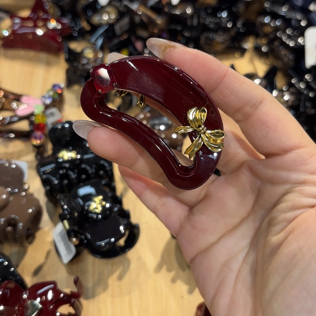 布艺铁合金蝴蝶结抓夹新款