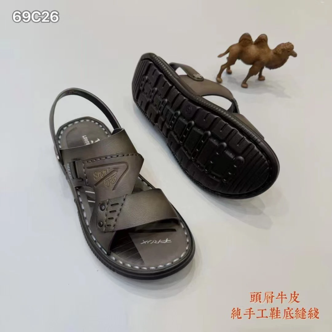 男士真皮凉鞋夏季透气防滑沙滩鞋休闲两用软底凉拖鞋