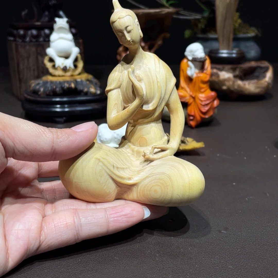 香榧木黄杨木木雕北魏佛摆件
