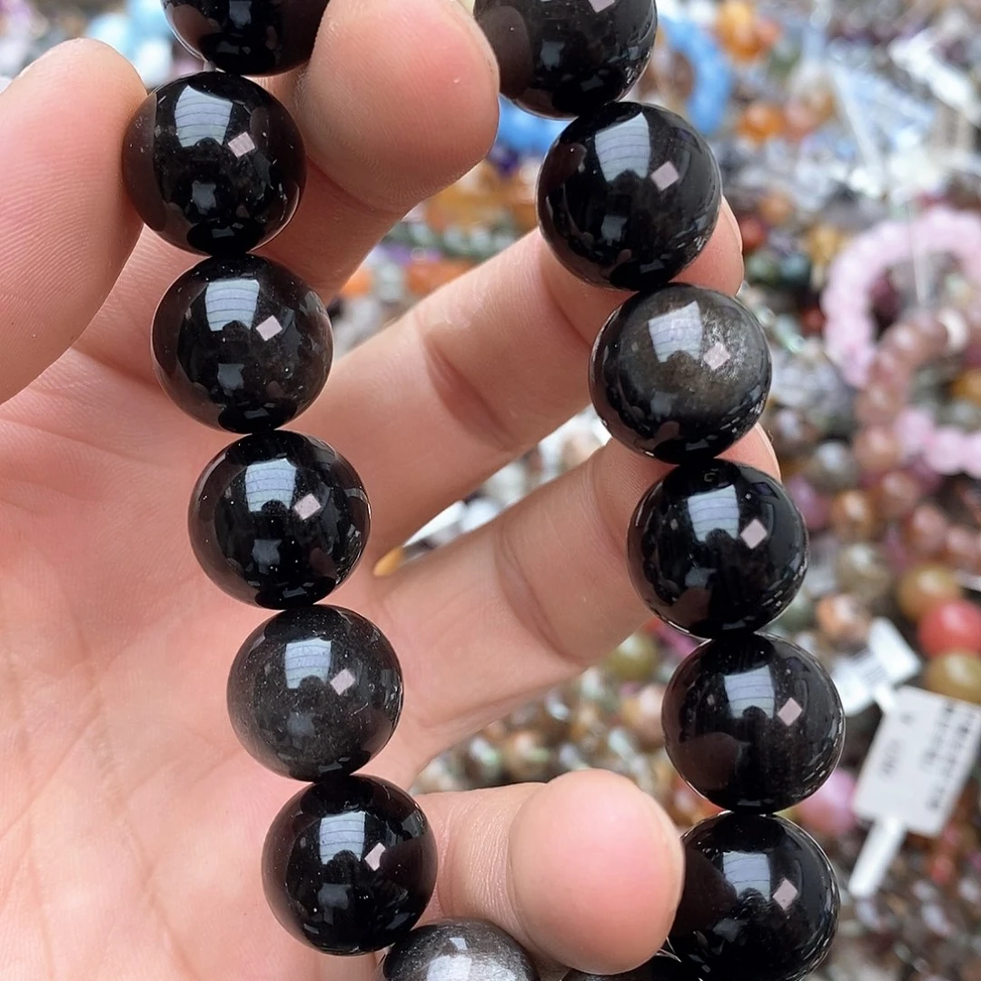 黑曜岩手链未镶嵌手链