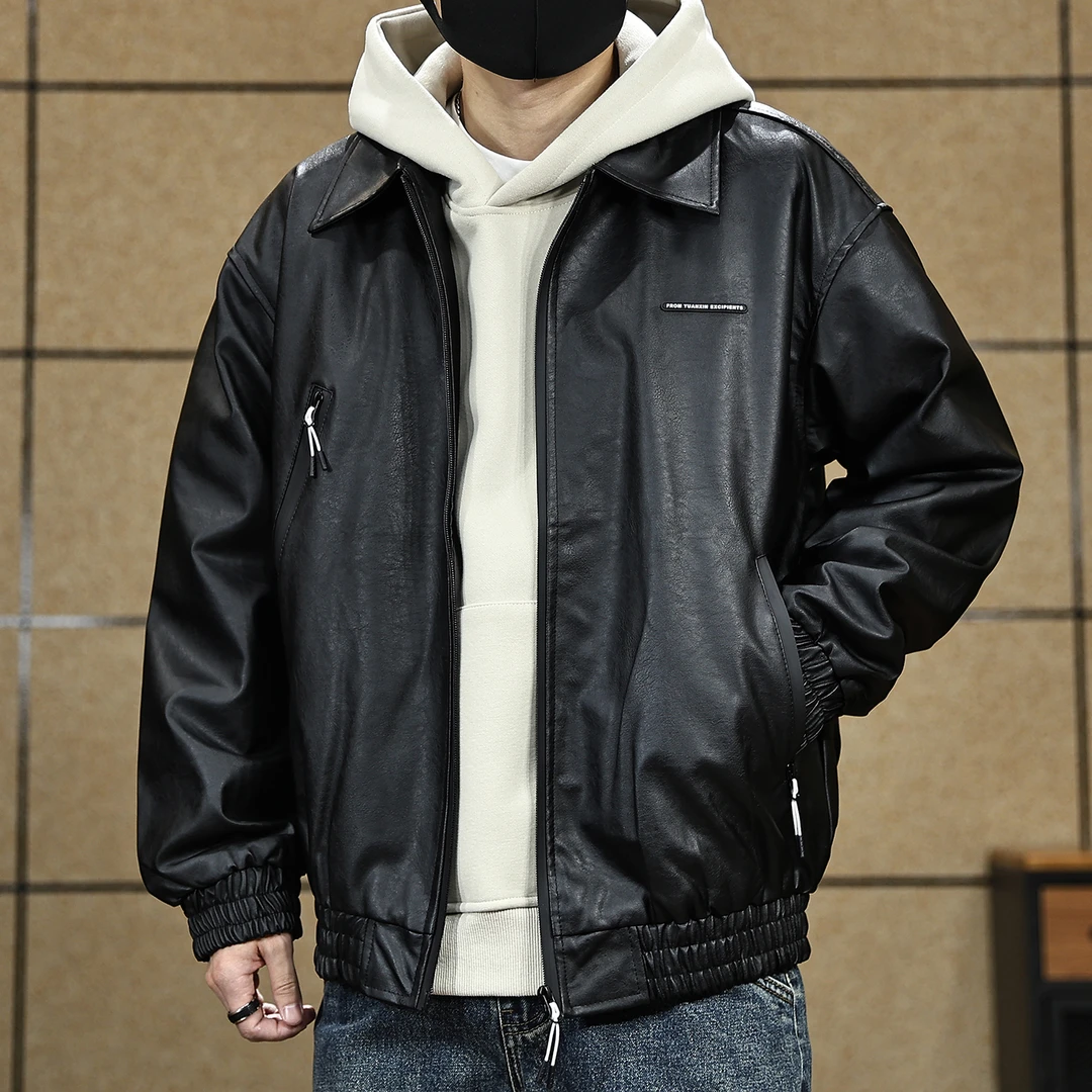美式复古皮衣外套男士飞行员教练皮夹克加厚秋冬款美式机车服棉衣