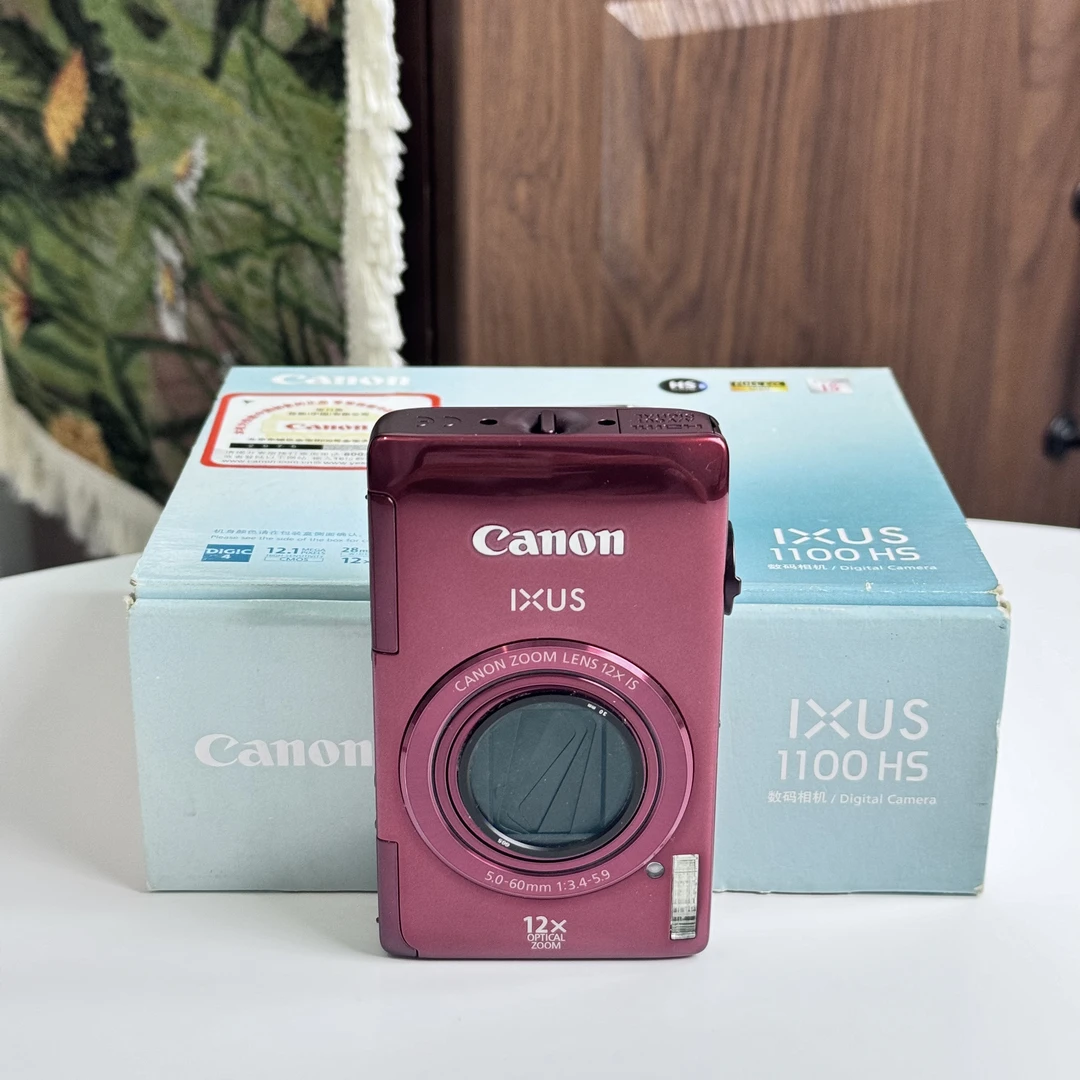 95新 Canon/佳能 ixus1100红色原盒1210w像素12倍长焦ccd相机