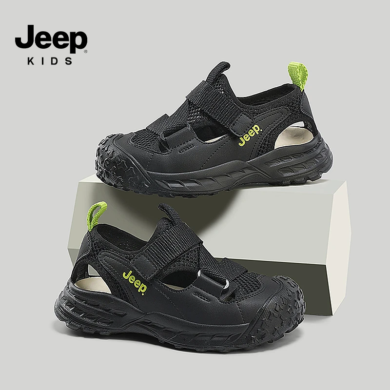 jeep童鞋儿童凉鞋2025新款夏季透气防滑运动鞋男童包头清凉框子鞋