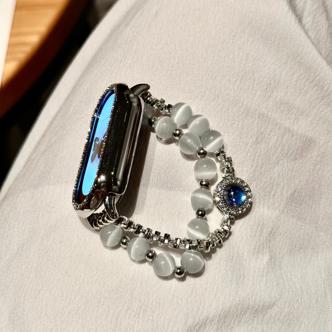 瑞馨宜猫眼石海蓝宝适用小米手环10表带9Pro小米9/8手环表带5/6/7