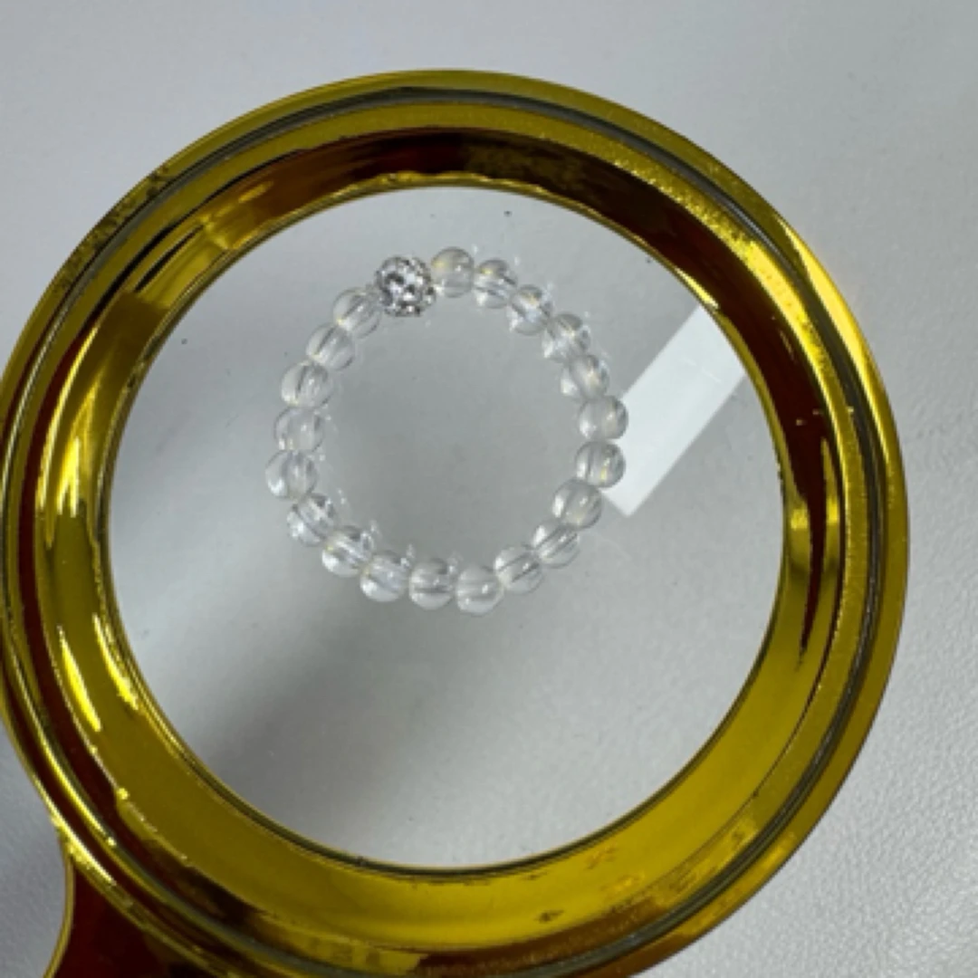 纯天然白水晶小米珠3毫米加爆闪珠