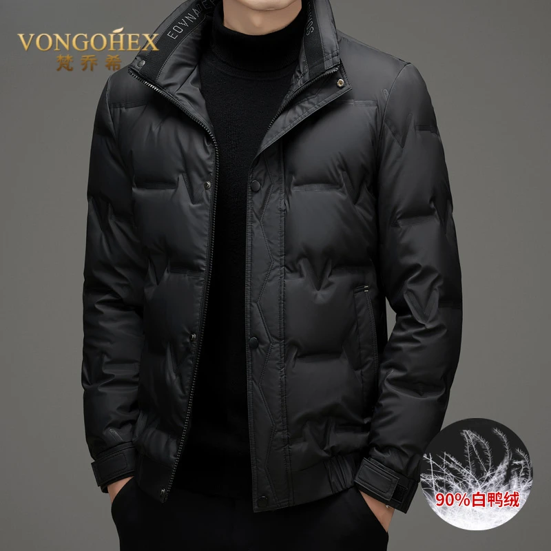 VONGOHEX休闲羽绒服男士冬季新款防寒保暖立领轻薄短款羽绒衣外套