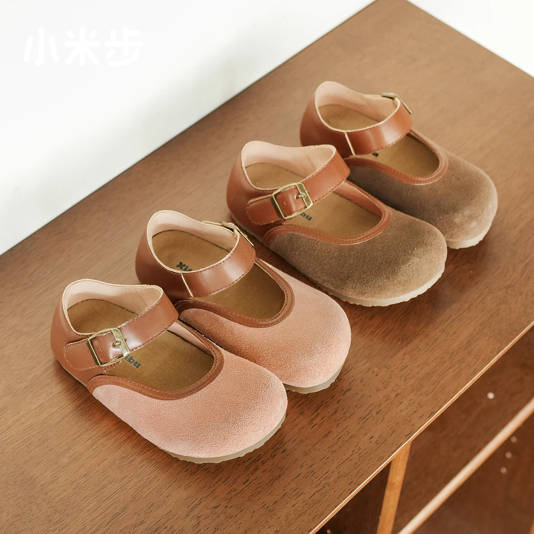 小米步【博肯风格】2025春季新款儿童休闲公主风俏皮博肯鞋