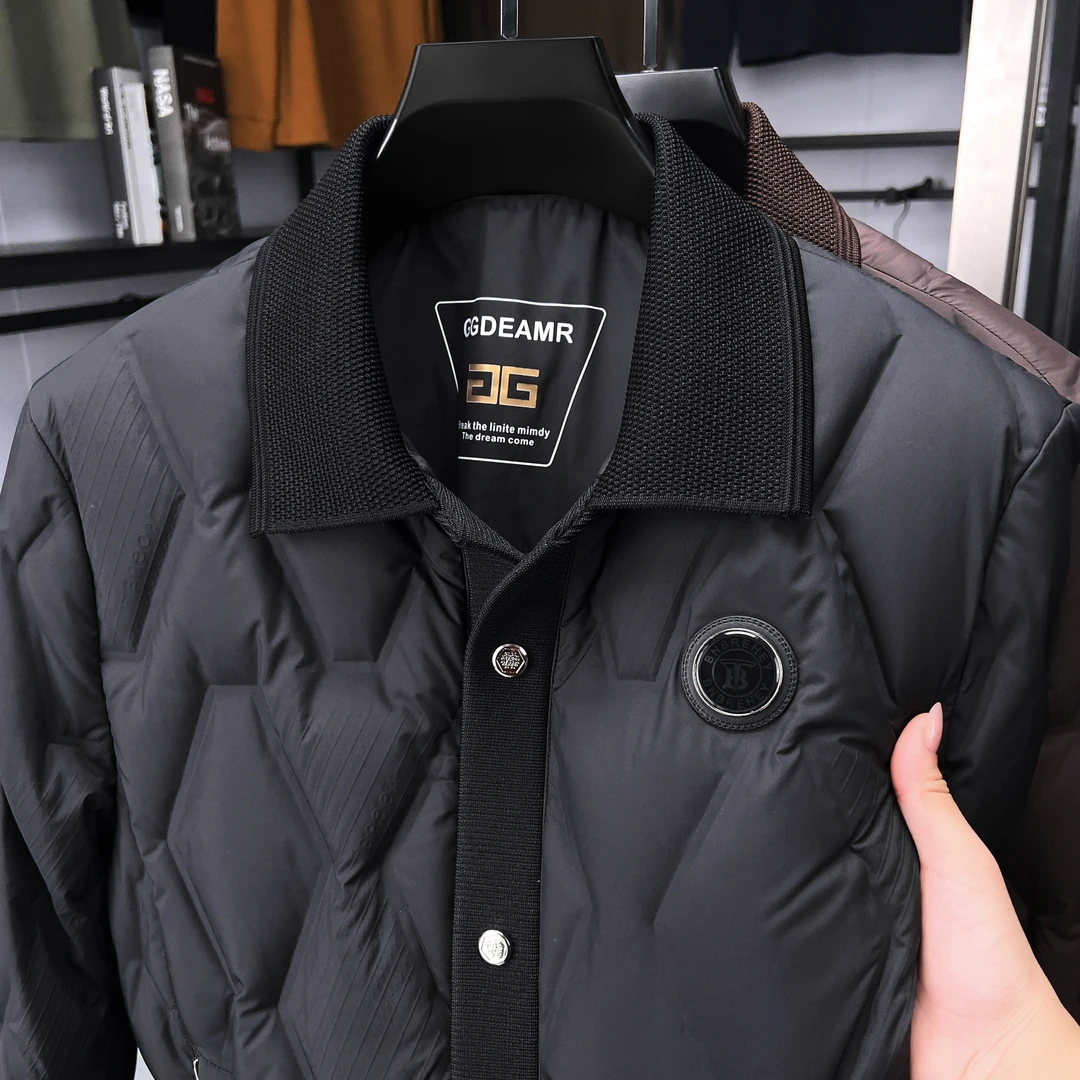 LUNBBLRRY巴家高奢品牌新款白鸭绒羽绒服男士冬季时尚保暖外套