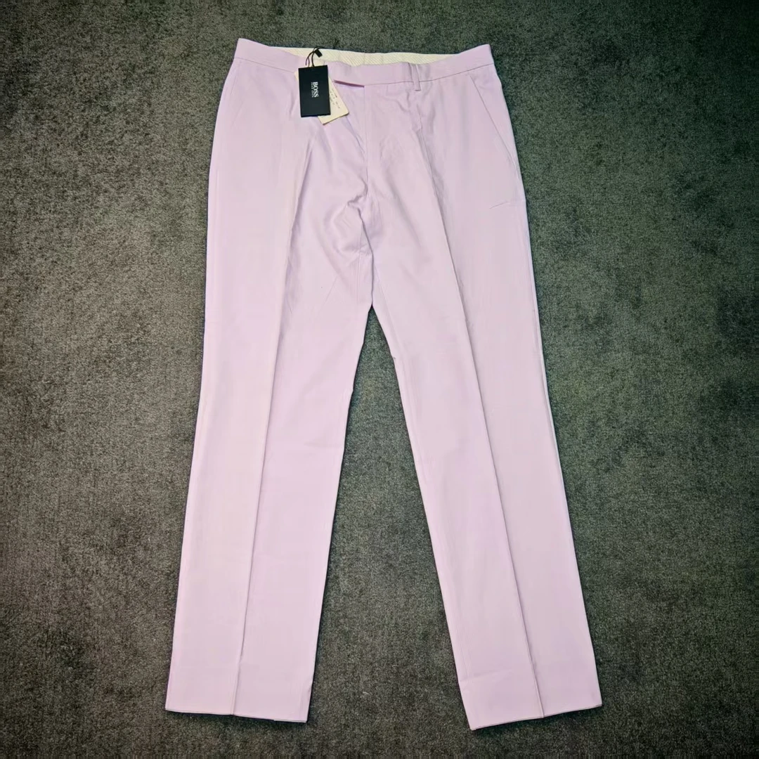 全新未使用 HugoBoss/雨果博斯 /淡紫色弹力休闲裤/50码/88腰围
