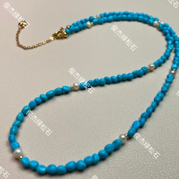 原矿高瓷暴暴蓝随型多圈项链手链时尚大气简单diy
