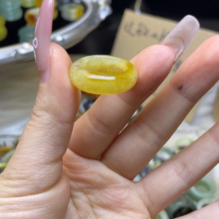 蛇纹石玉合金戒指42-16.5微瑕