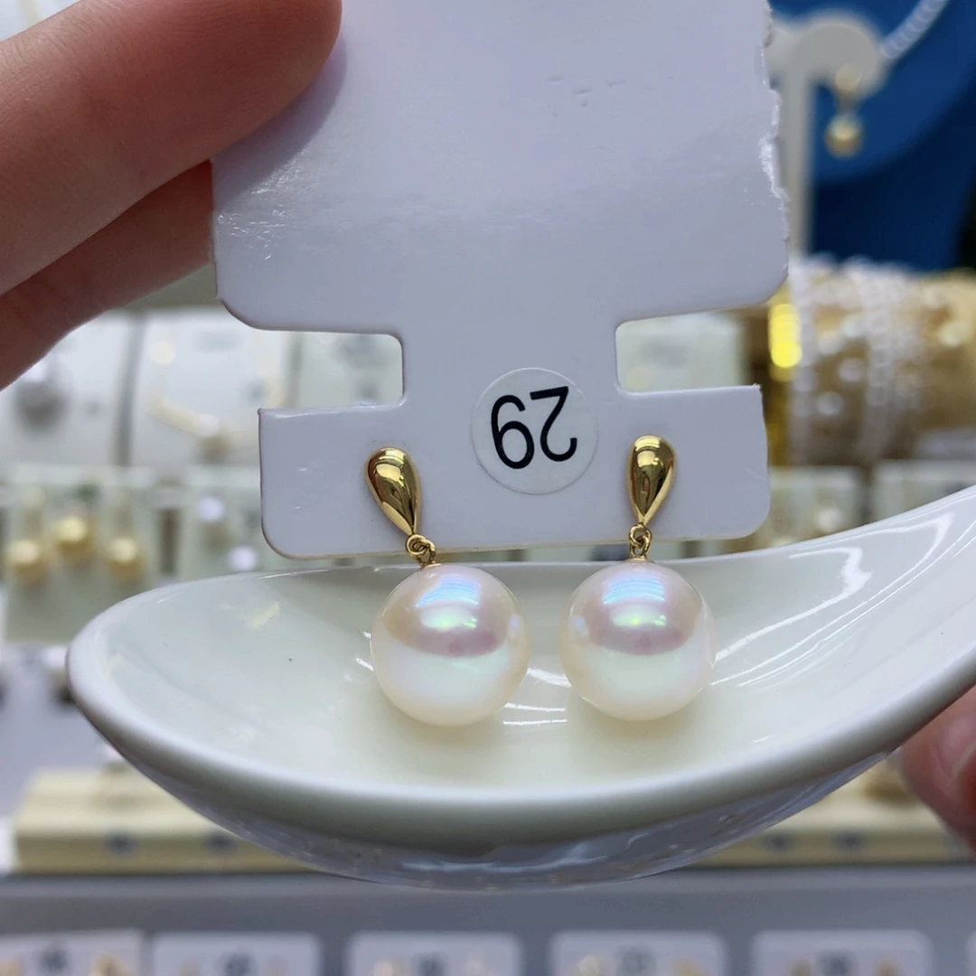 18K金镶嵌耳饰淡水珍珠