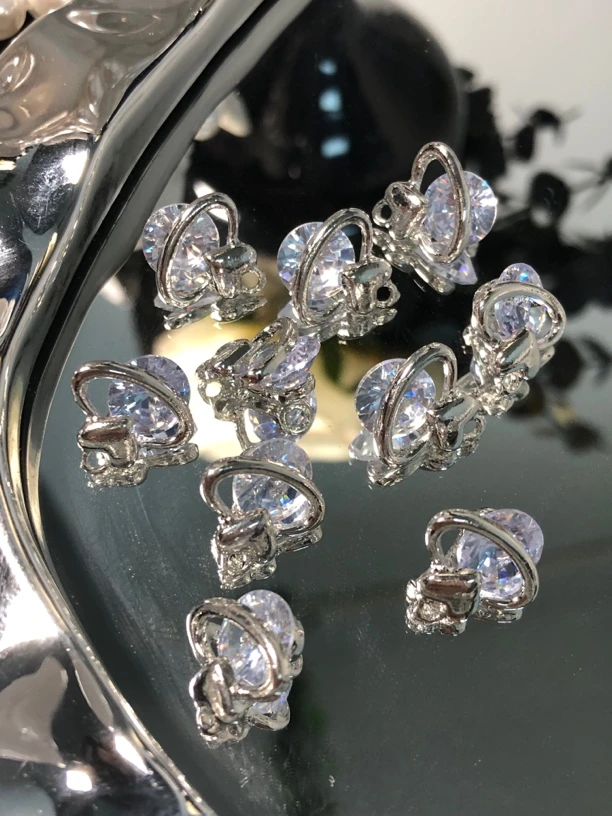 雨宝严选· DIY  P519 锆石爱心环绕单吊吊坠DIY